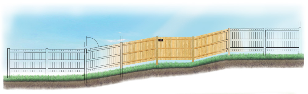 Custom fence design for uneven ground in Wyoming