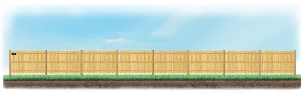 A level fence installed on level ground in Wyoming