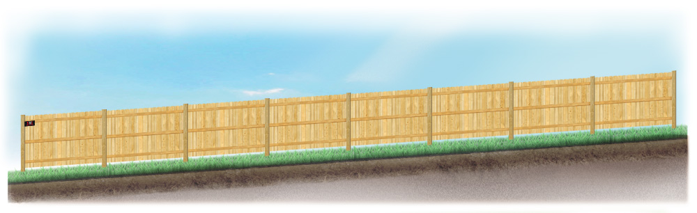 Racked fence on sloped ground in Wyoming