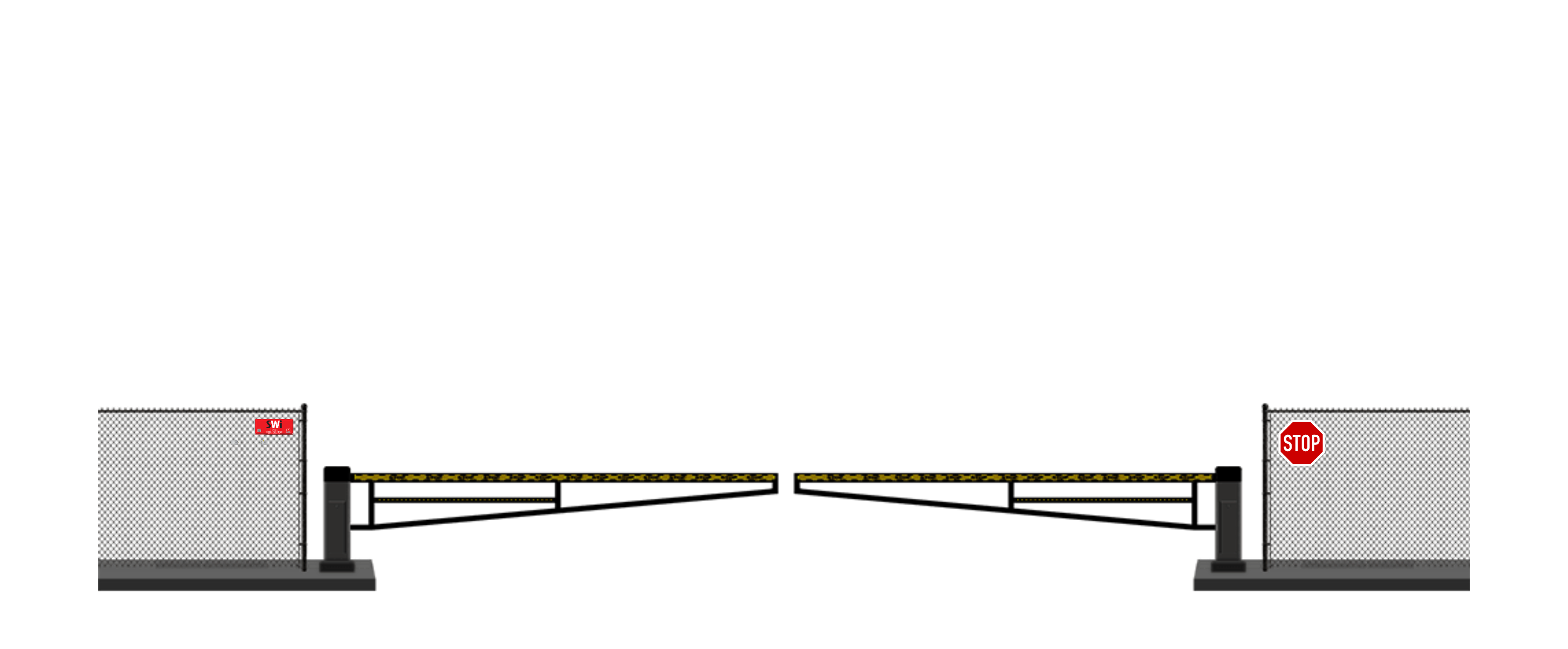 Automated Barrier swing gate in closed position