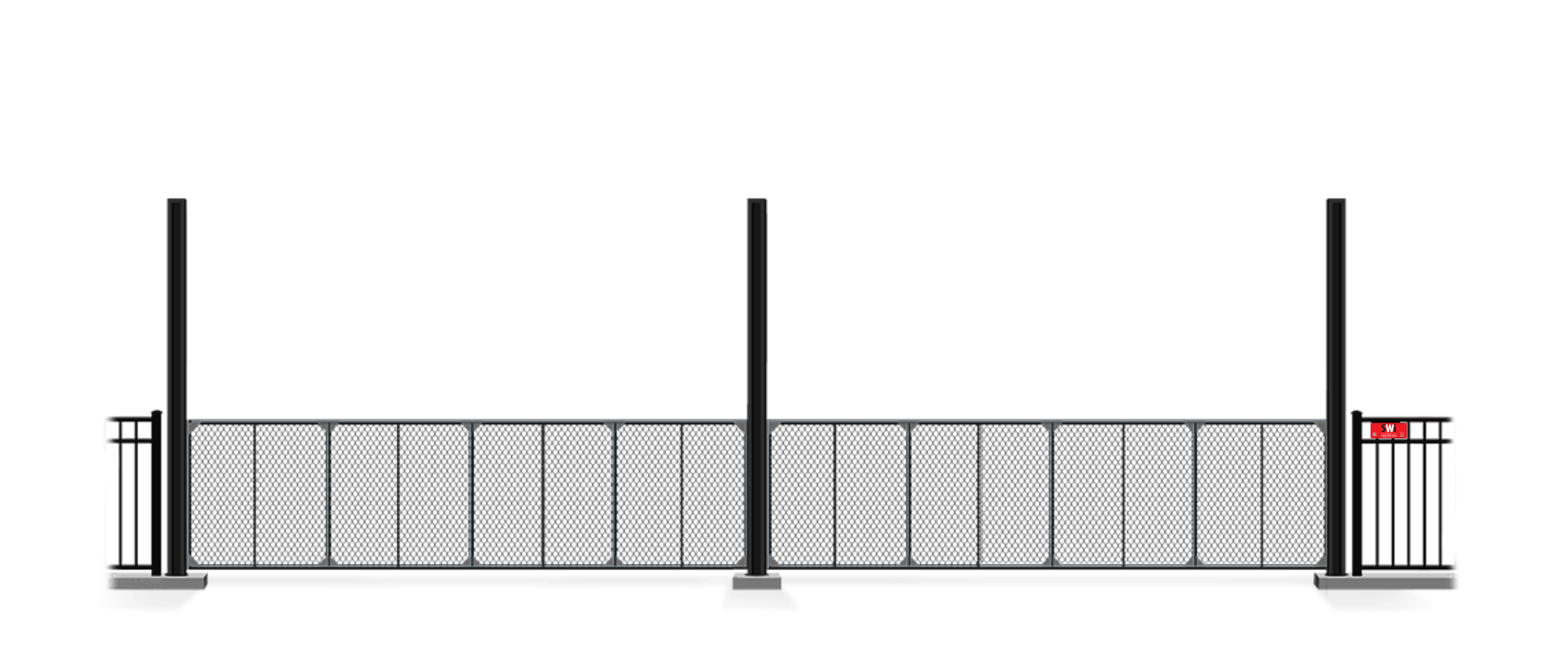 Automated chain link Vertical Lift gate in closed position