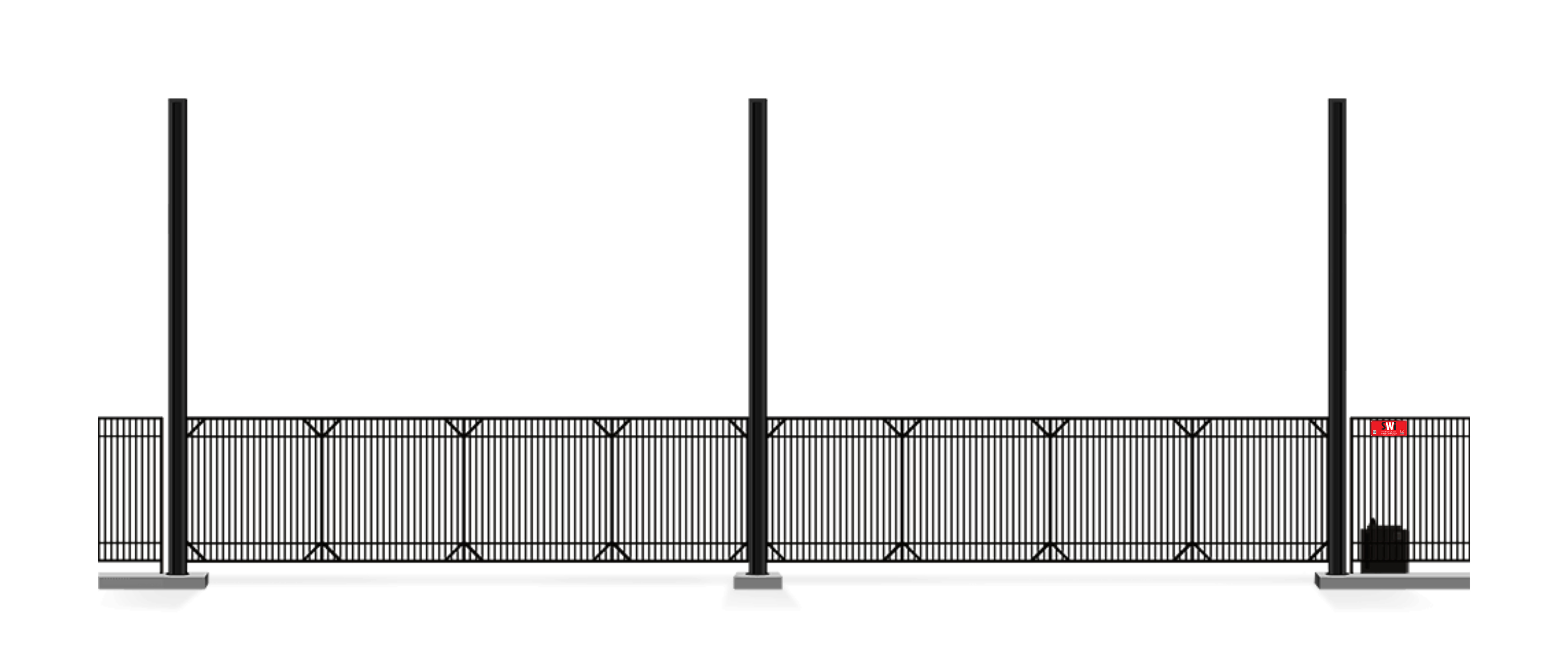 Automated Metal Vertical Life gate in closed position