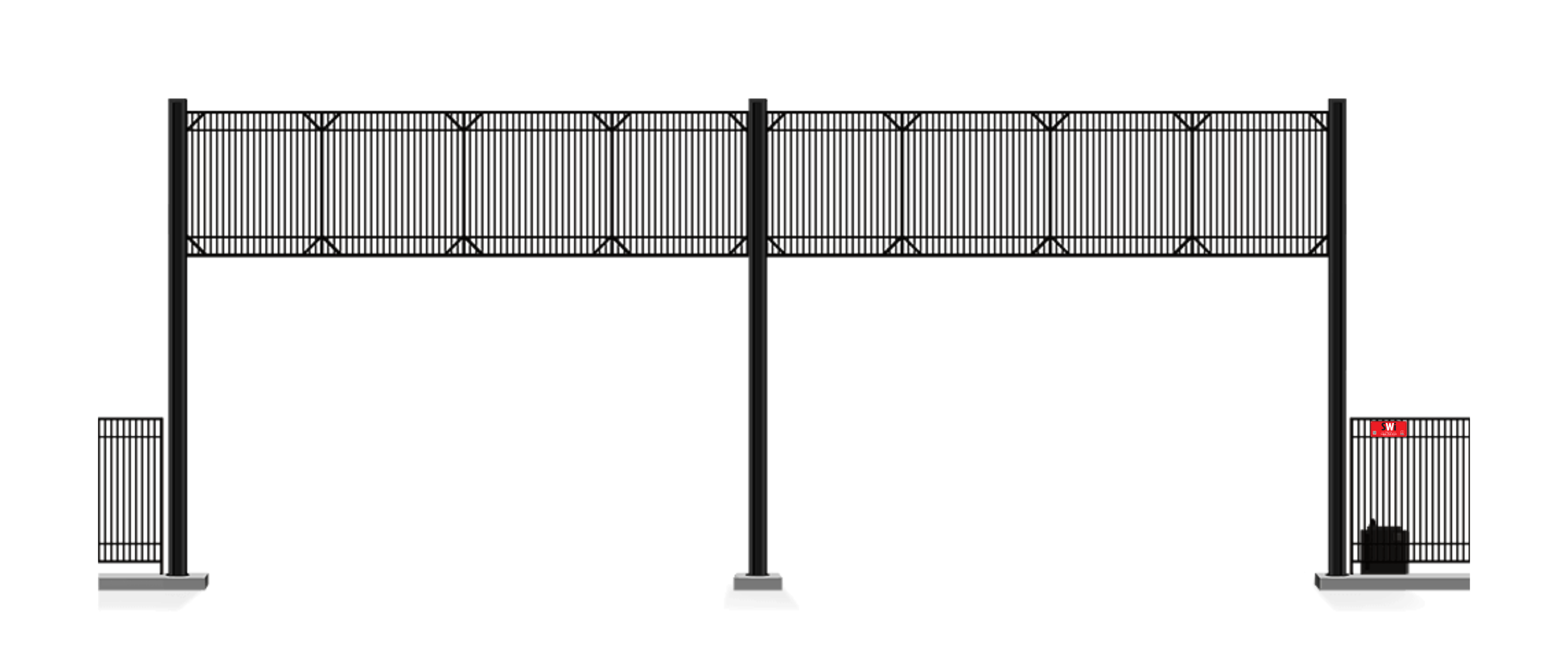 Automated Metal Vertical Lift gate in open position