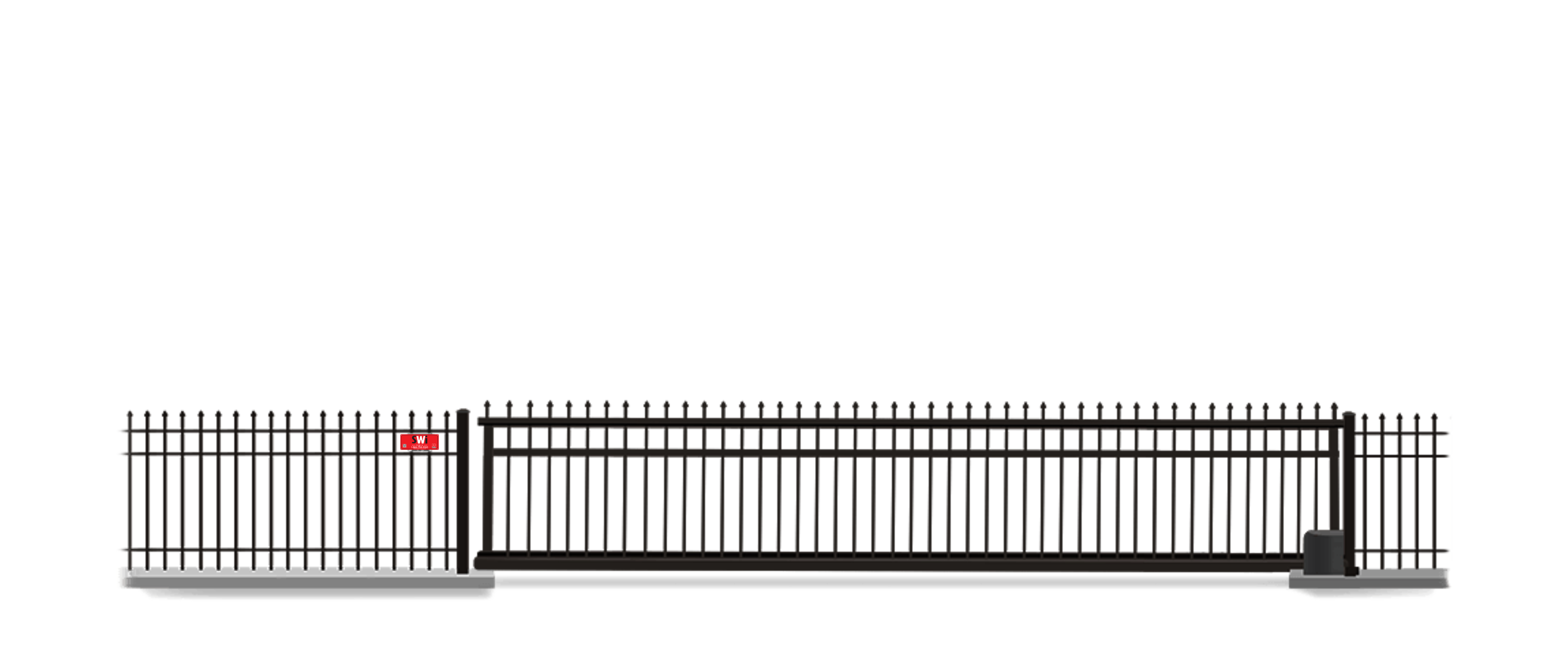 Automated Metal Vertical Pivot gate in closed position