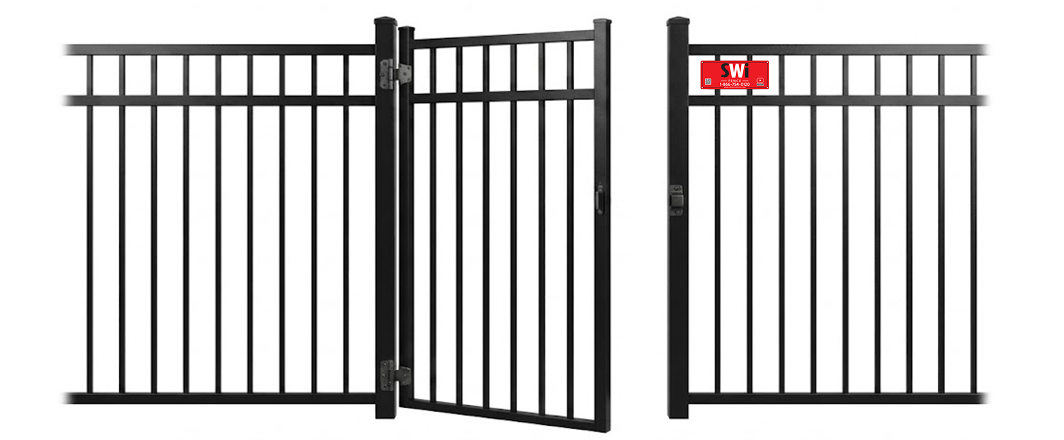 Metal gate in open position