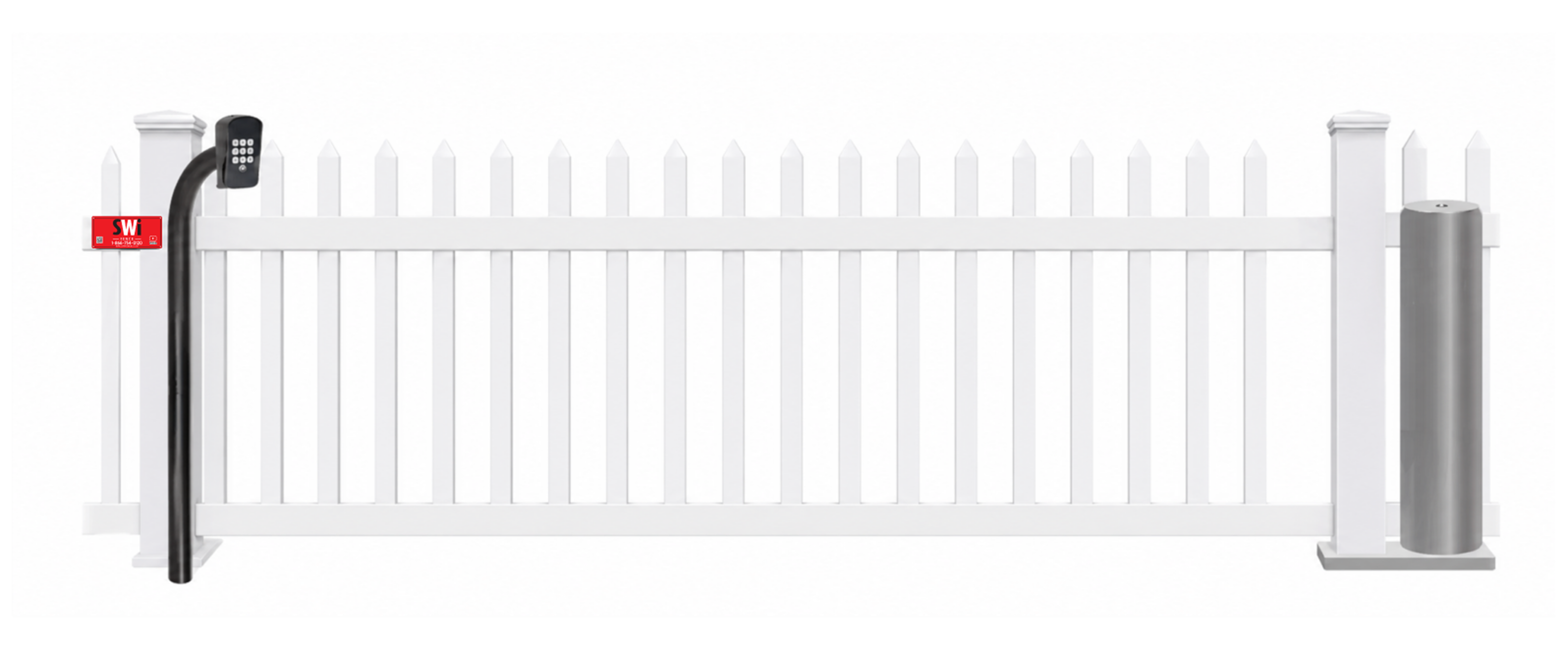 Vinyl sliding estate gate in closed position